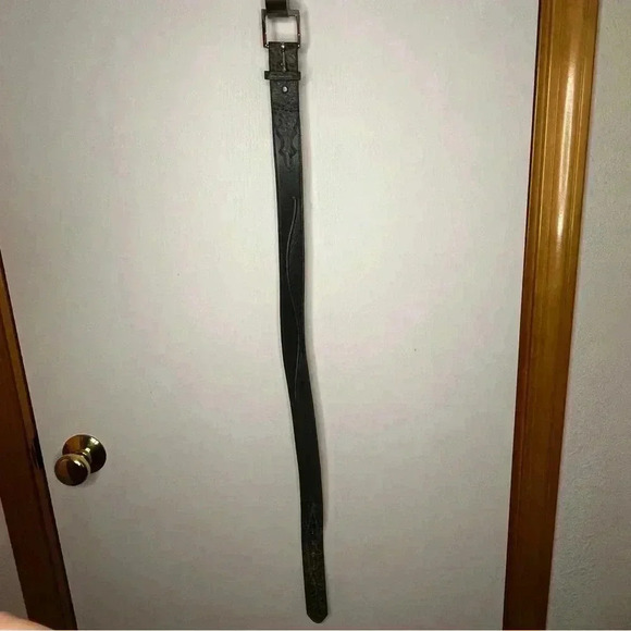 Justin Genuine Bullhide Belt Made In USA Gray Size 32 T4 Womens Western Cowboy - Picture 7 of 7